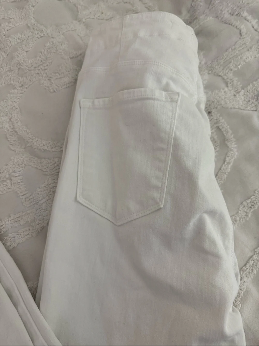 J Brand White High-Rise Button-Detail Jeans